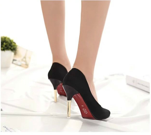 HA037 Pointed High Heels Black